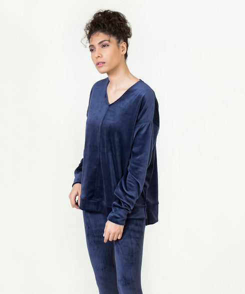Women's Velour V-Neck Shirt